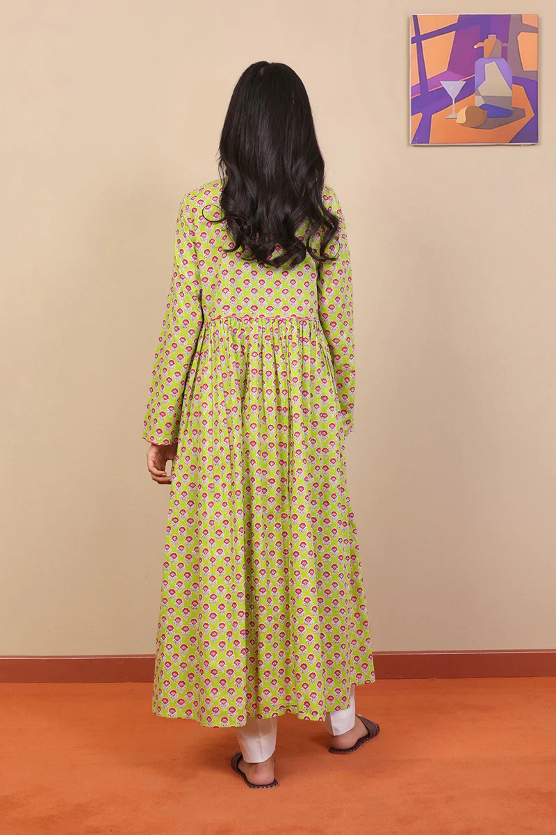 Block Printed Saga Dress - Image 4