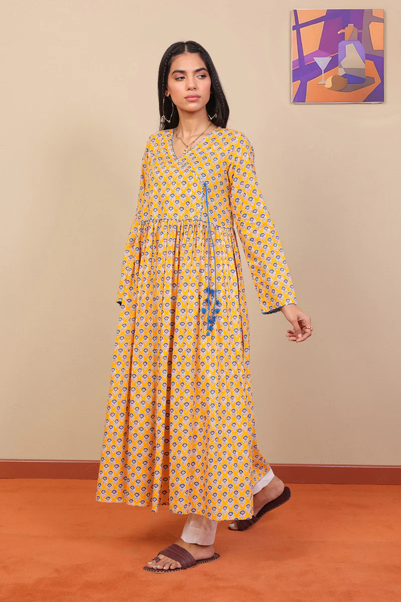 Block Printed Saga Dress - Image 3