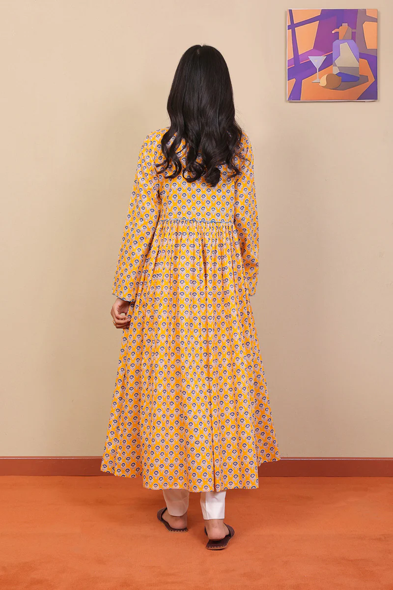 Block Printed Saga Dress - Image 4