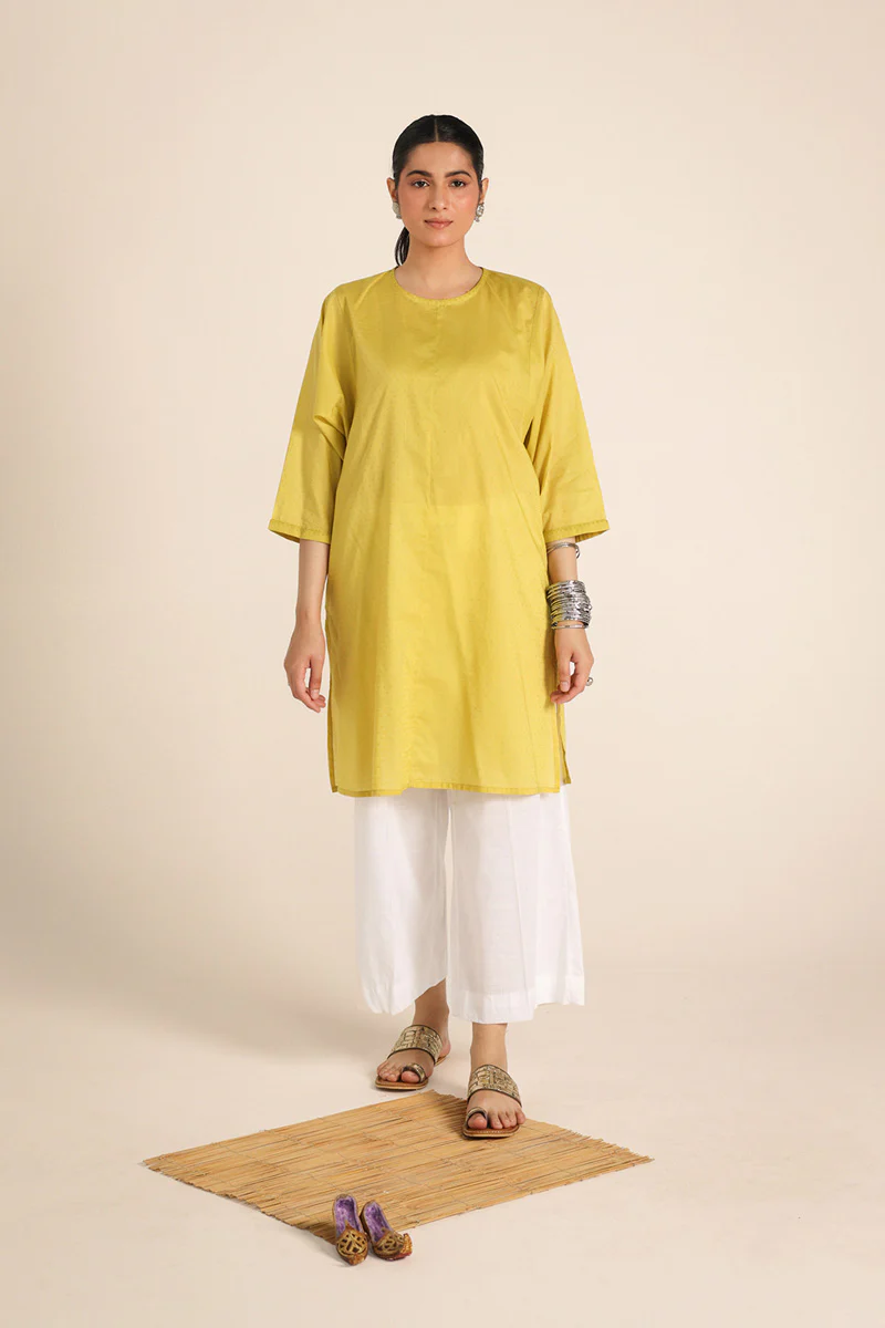Sea Foam-Solid Kurta - Image 3