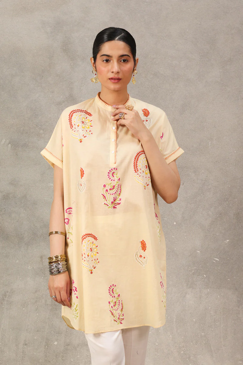CHINTZ WHISPER BLOCK PRINT KURTA - Image 6