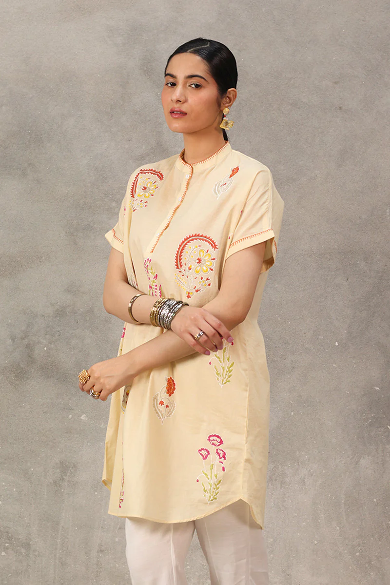 CHINTZ WHISPER BLOCK PRINT KURTA - Image 7