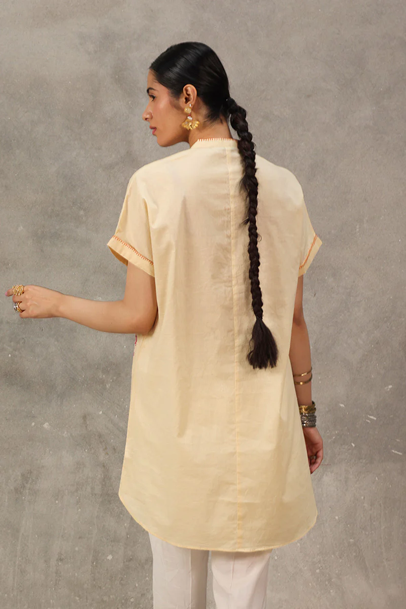 CHINTZ WHISPER BLOCK PRINT KURTA - Image 8