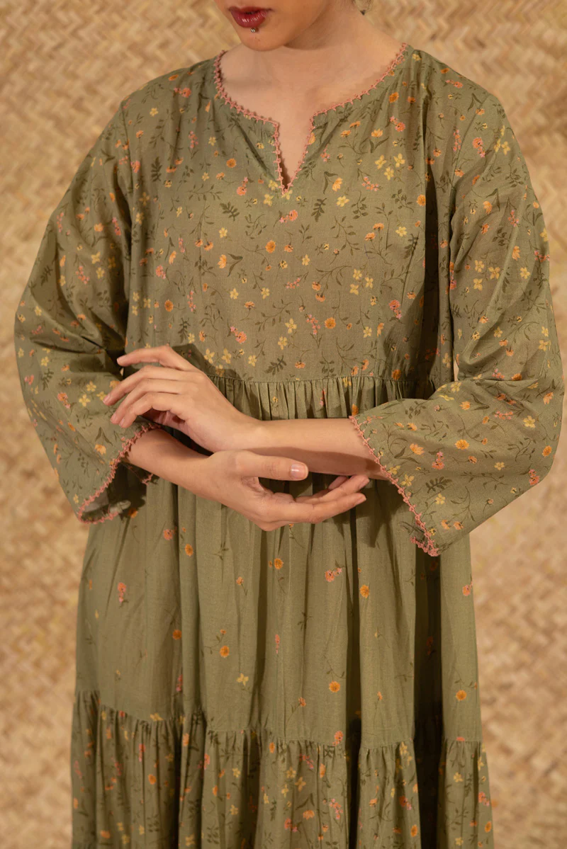 Ditsy Floral Tiered Dress - Image 11