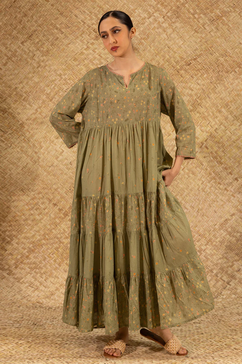 Ditsy Floral Tiered Dress - Image 12