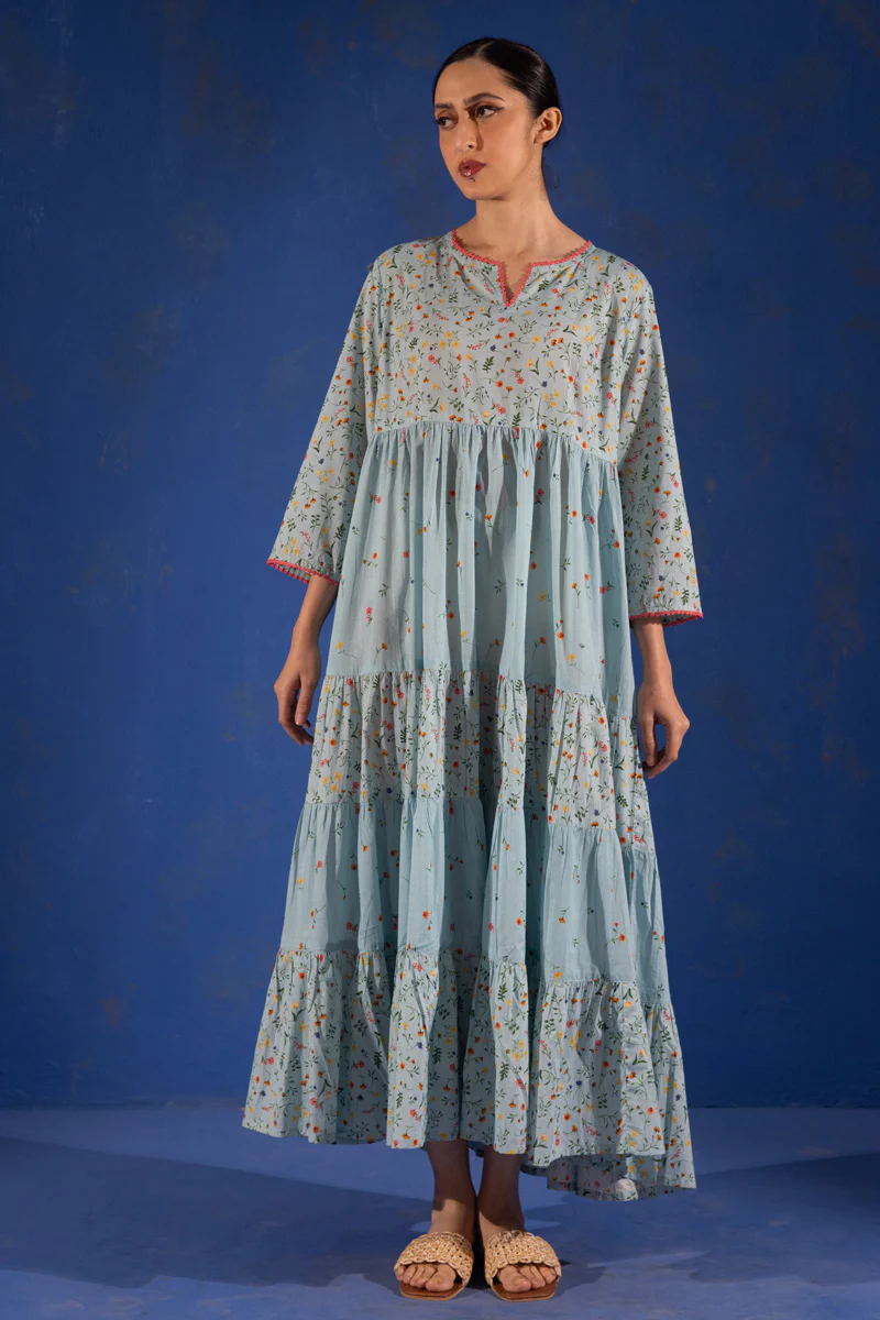 Ditsy Floral Tiered Dress - Image 3