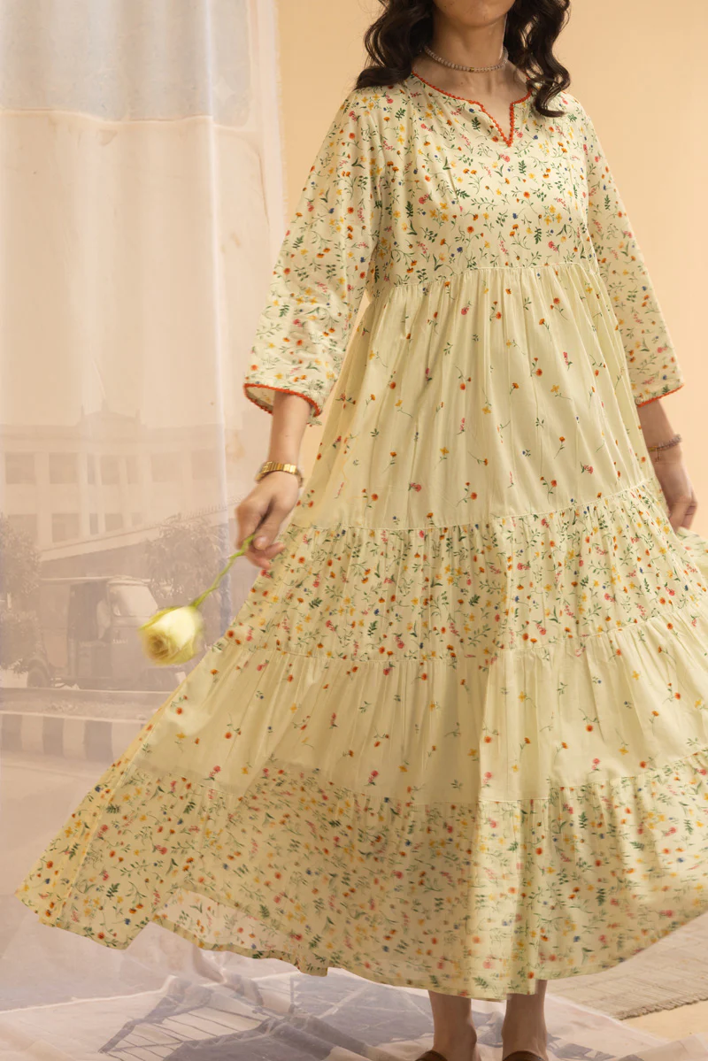 Ditsy Floral Tiered Dress - Image 6