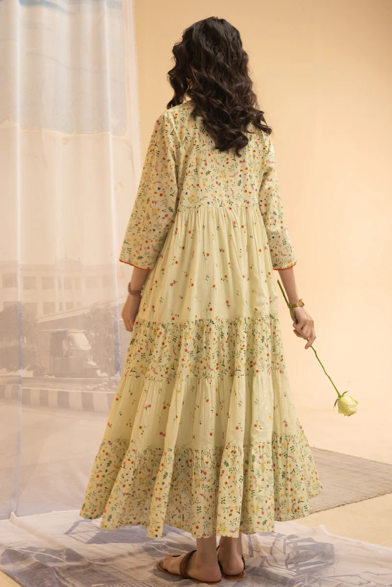 Ditsy Floral Tiered Dress - Image 9