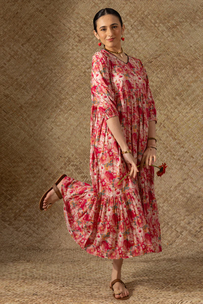 Soft Floralcore Tiered Dress - Image 6