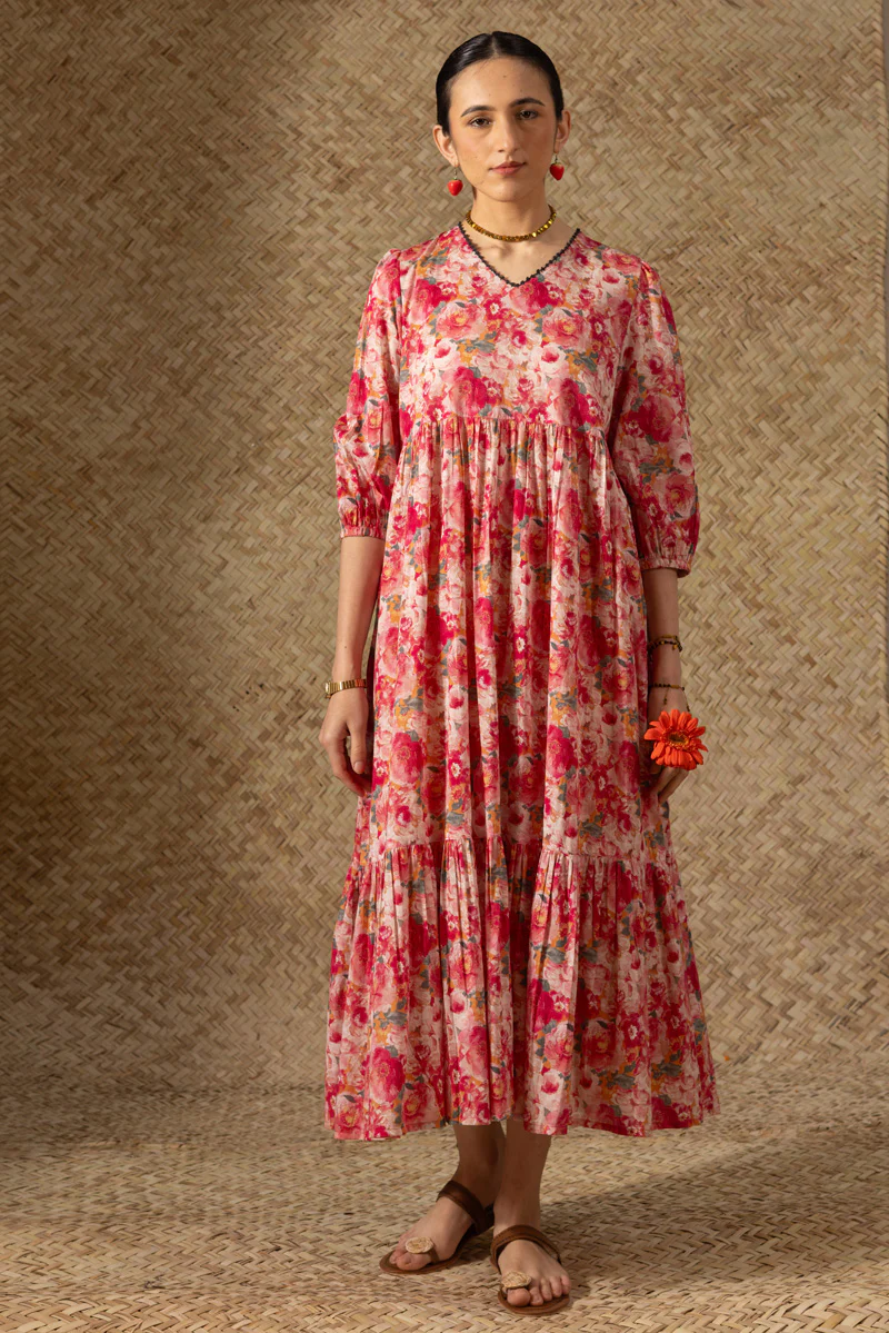 Soft Floralcore Tiered Dress - Image 7