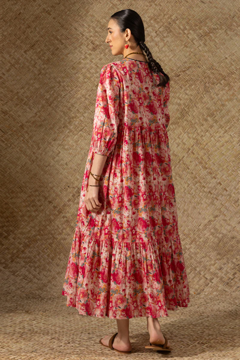 Soft Floralcore Tiered Dress - Image 9