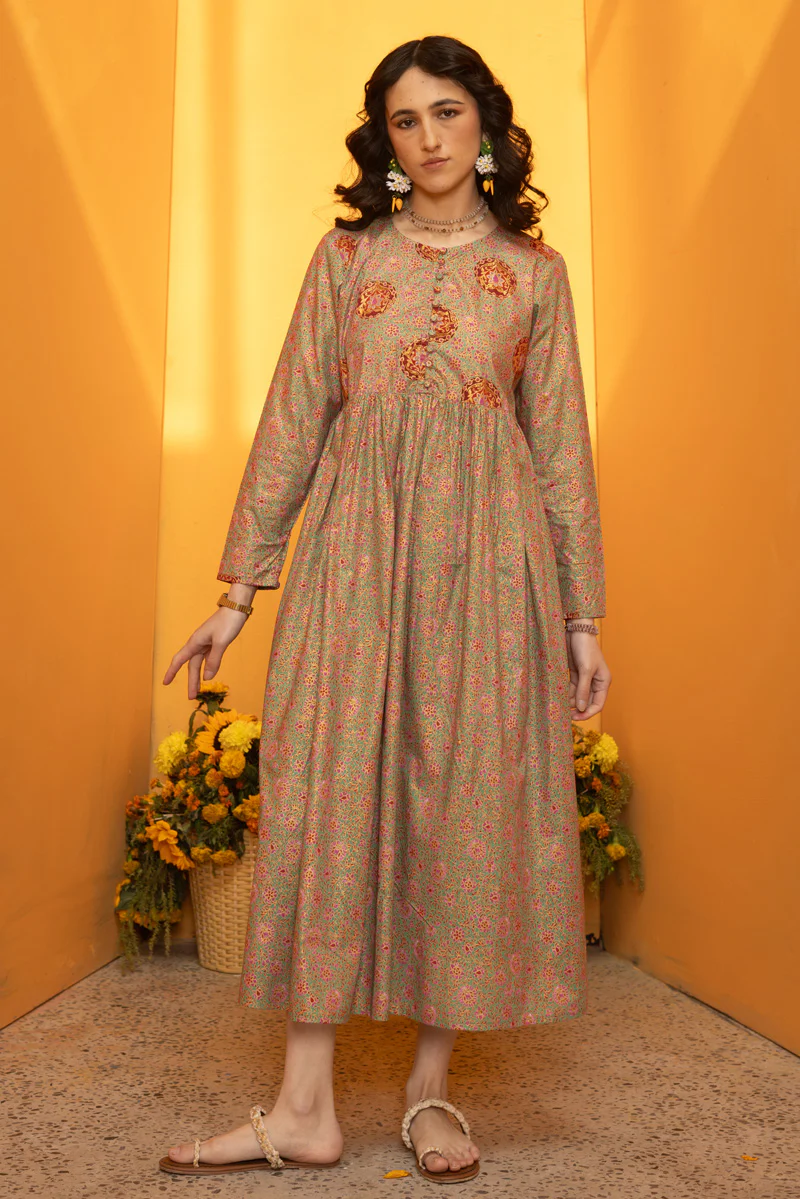 Gilded Polki Flared Dress - Image 6