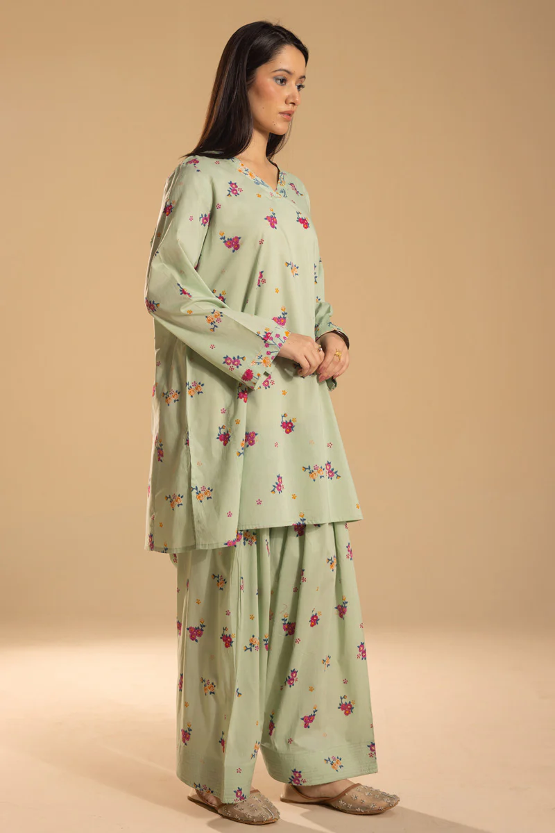 Printed Floral Farshi Set - Image 5