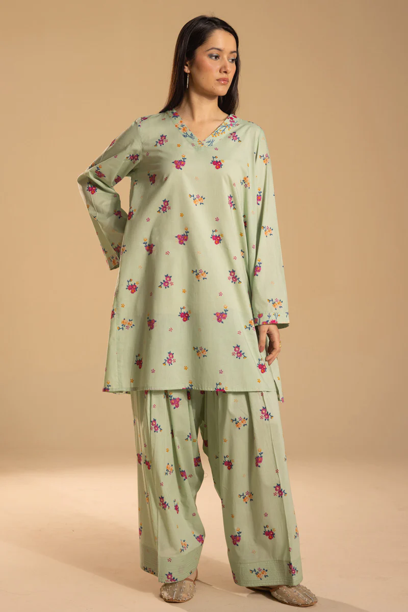 Printed Floral Farshi Set - Image 7